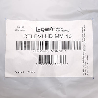 New L-Com CTLDVI-HD-MM-10 Cable Assembly, DVI-A Male to D-Sub HD15 Male, 10ft Long
