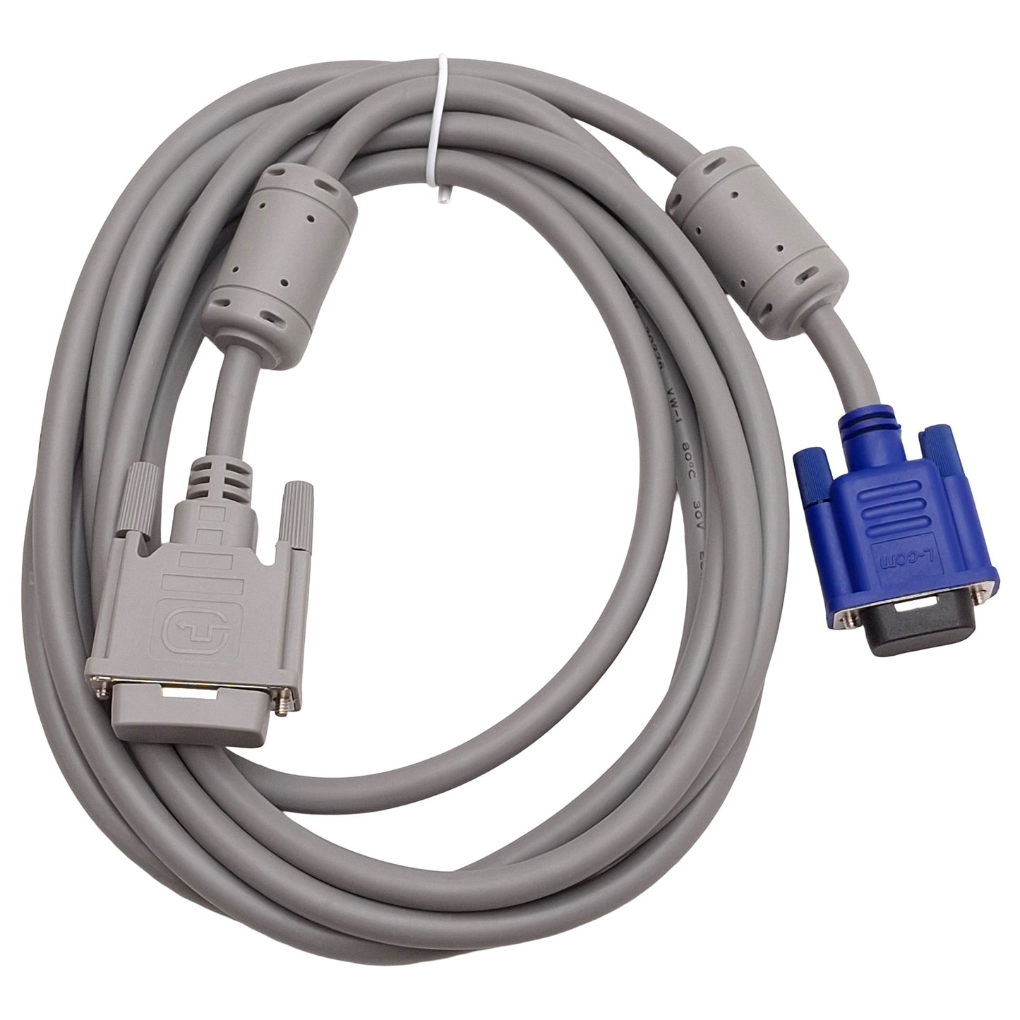 New L-Com CTLDVI-HD-MM-10 Cable Assembly, DVI-A Male to D-Sub HD15 Male, 10ft Long