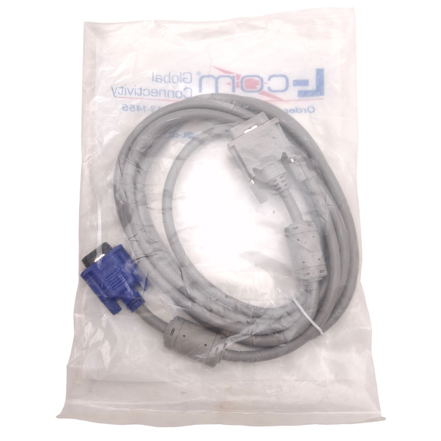 New L-Com CTLDVI-HD-MM-10 Cable Assembly, DVI-A Male to D-Sub HD15 Male, 10ft Long