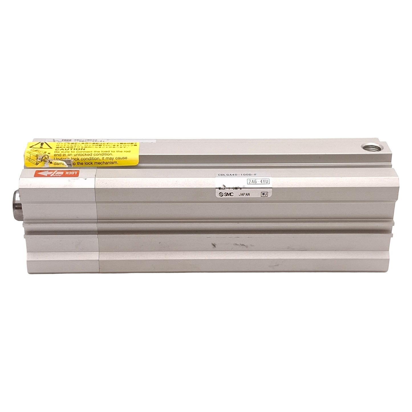 Used SMC CDLQA40-100D-F Compact Cylinder w/ Lock, ø40mm Bore, 100mm Stroke, Rc1/8