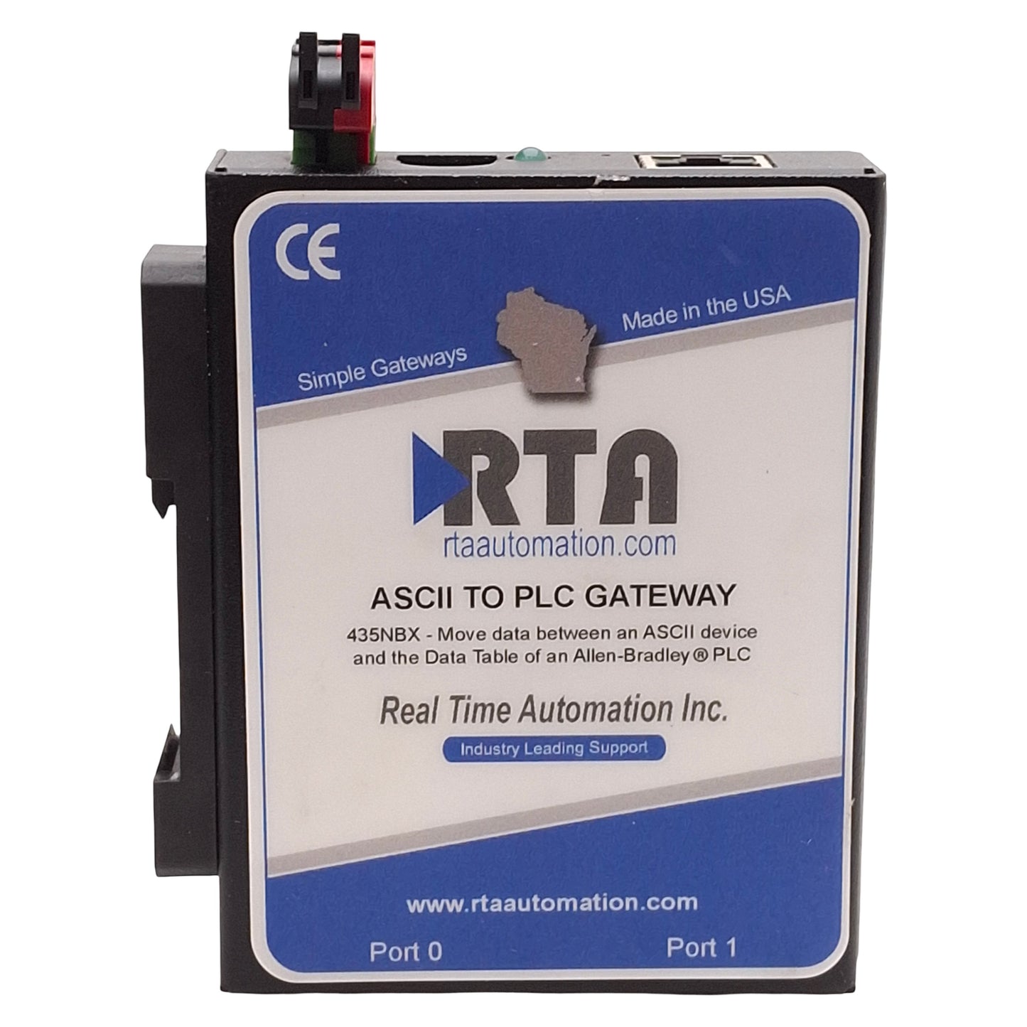 New RTA 435NBX-N700-D ASCII To Allen Bradley PLC Gateway, RS232/485/422, 12-24VDC