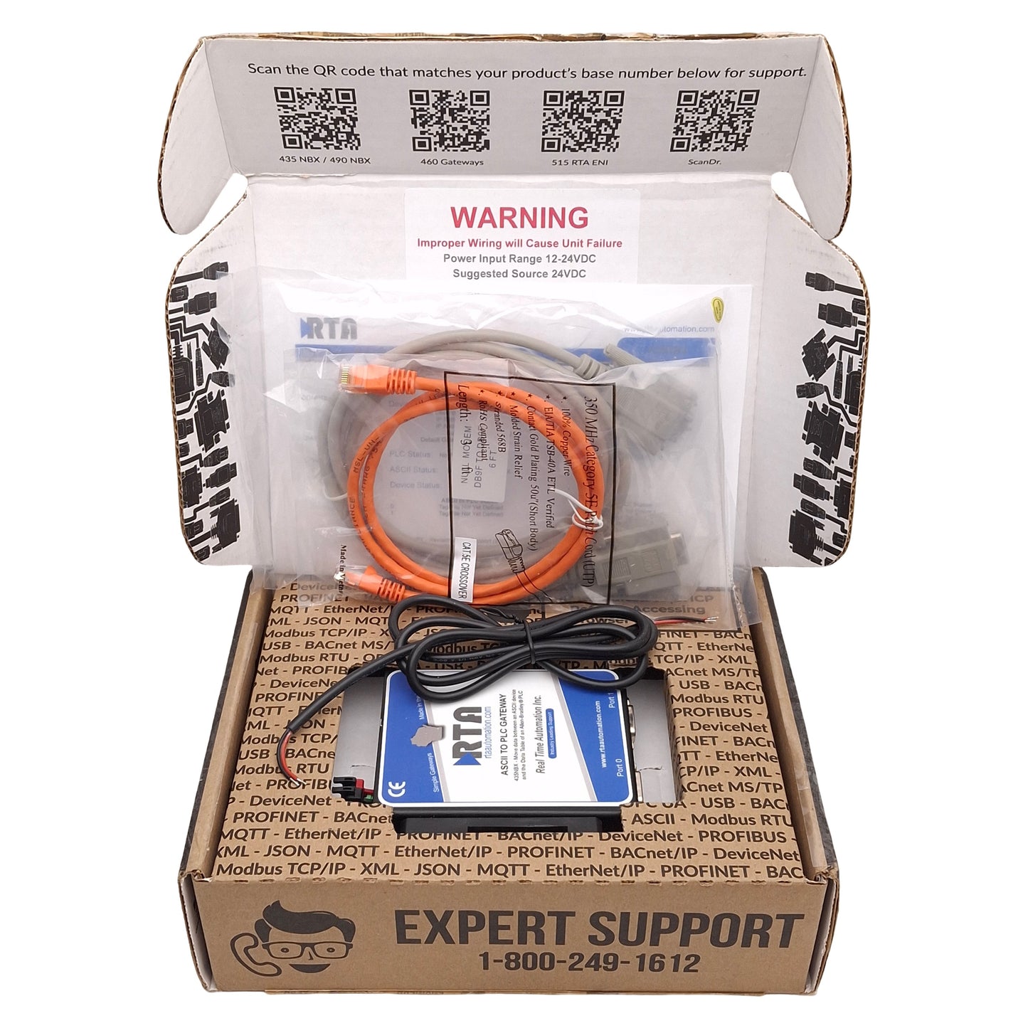 New RTA 435NBX-N700-D ASCII To Allen Bradley PLC Gateway, RS232/485/422, 12-24VDC