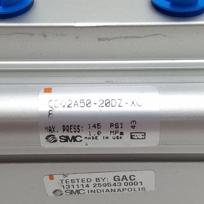 New – Open box SMC CDQ2A50-20DZ-XC8 Compact Cylinder, ø50mm Bore, 20mm Stroke, Rc1/8, 1.0MPa