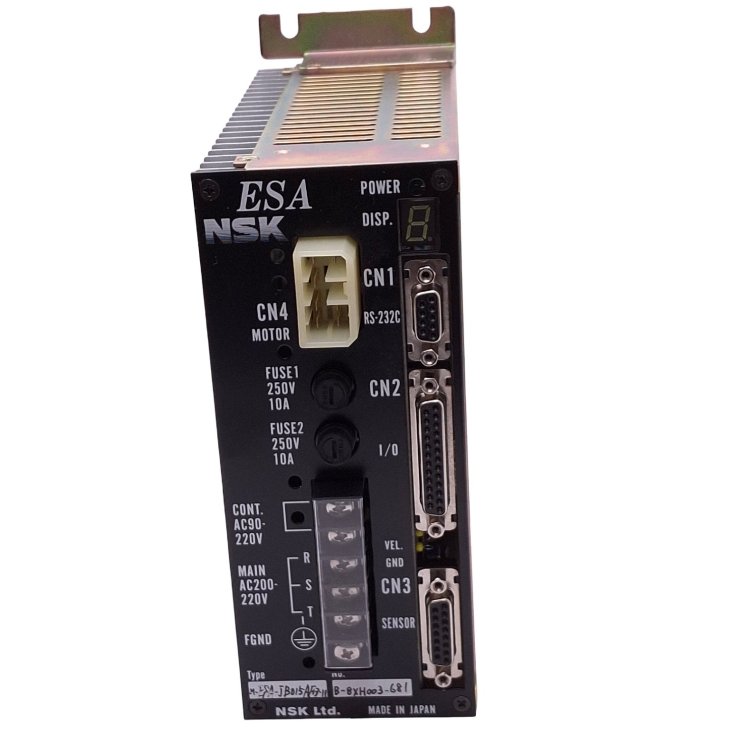 Used NSK M-ESA-JB015AF1311 ESA Servo Drive, 200-220VAC Main, 90-220VAC Cont, RS232C
