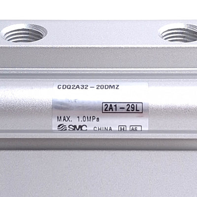 New – Open box SMC CDQ2A32-20DMZ Double Acting Cylinder 1.0MPa, 32mm Bore, 20mm Stroke