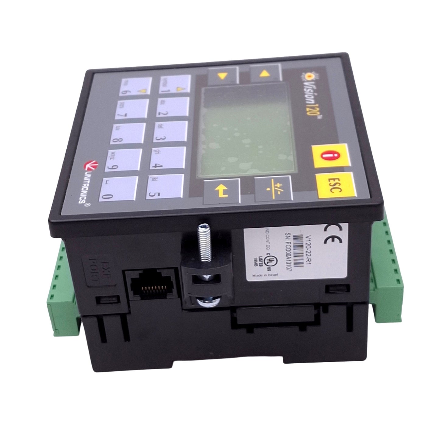 Used Unitronics V120-22-R1 Vision120 PLC HMI, 10DI PNP/NPN, 6 Relay Out, 12/24VDC