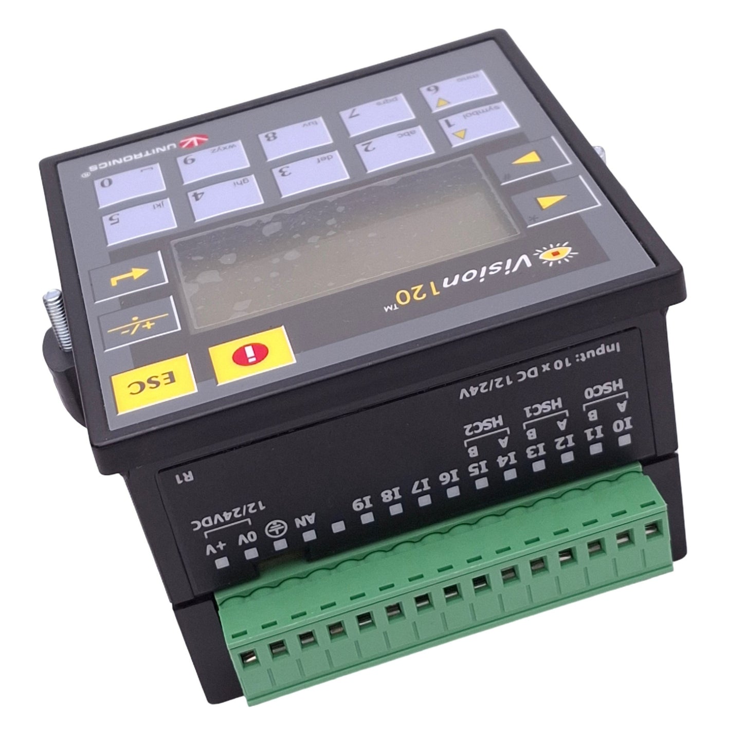 Used Unitronics V120-22-R1 Vision120 PLC HMI, 10DI PNP/NPN, 6 Relay Out, 12/24VDC