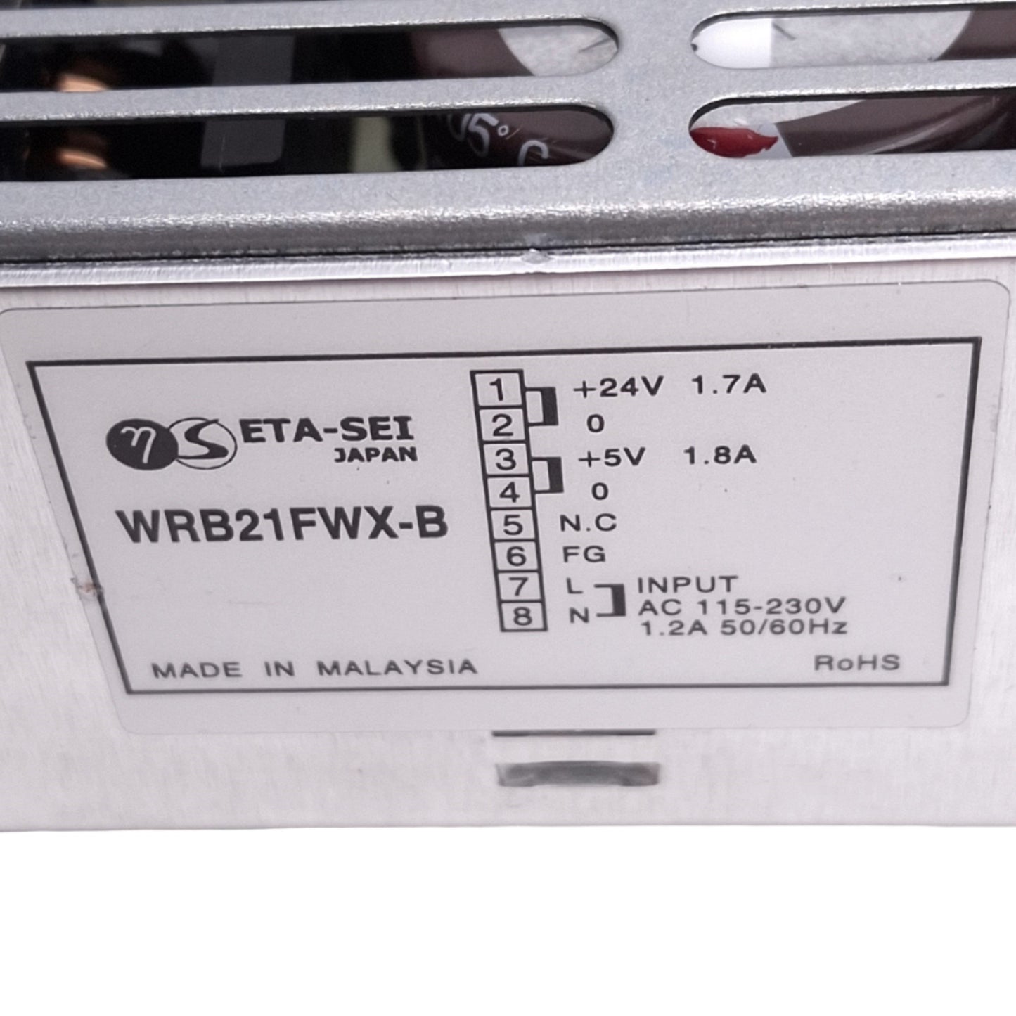 Used ETA-SEI WRB21FWX-B Power Supply, 115-230VAC In, 5VDC/24VDC Out, 50W Max