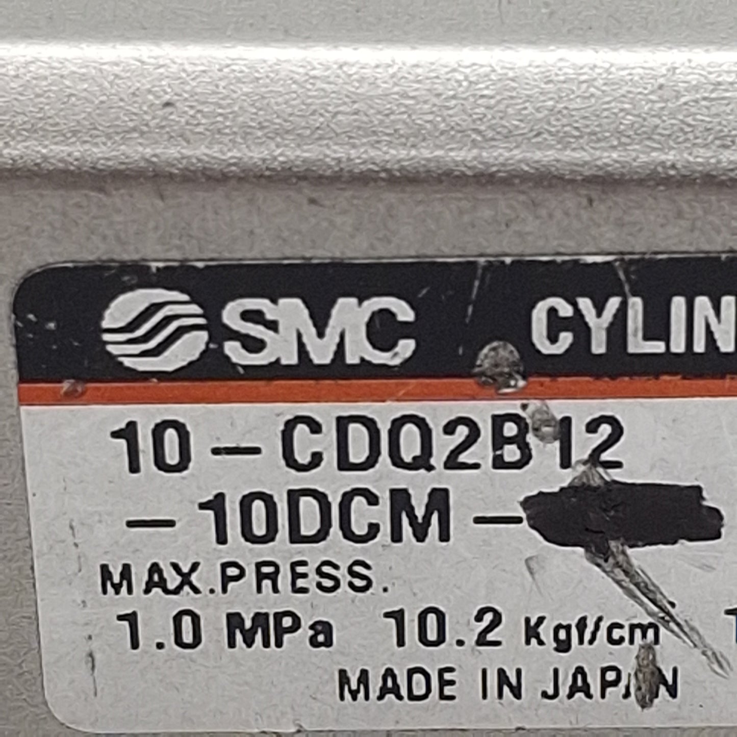 Used SMC 10-CDQ2B12-10DCM Compact Cylinder, ø12mm Bore, 10mm Stroke, M5 x 0.8, 1.0MPa