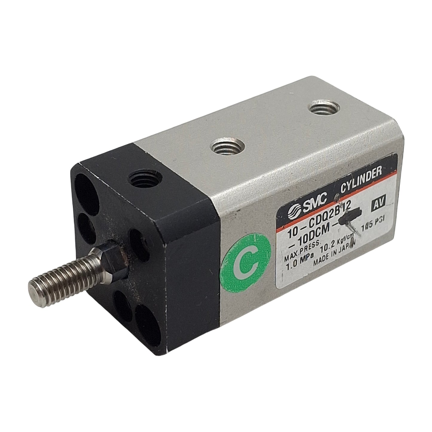 Used SMC 10-CDQ2B12-10DCM Compact Cylinder, ø12mm Bore, 10mm Stroke, M5 x 0.8, 1.0MPa