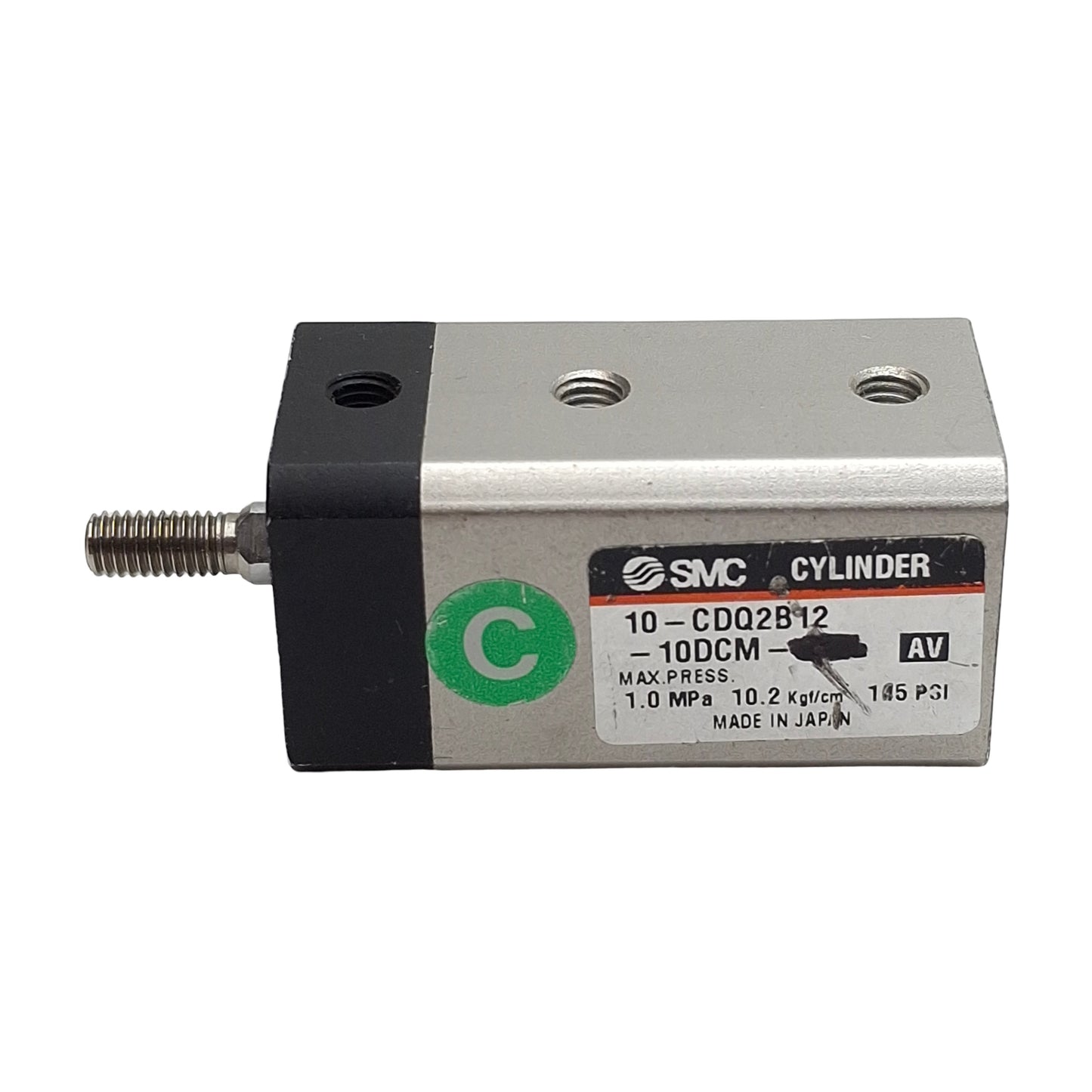Used SMC 10-CDQ2B12-10DCM Compact Cylinder, ø12mm Bore, 10mm Stroke, M5 x 0.8, 1.0MPa