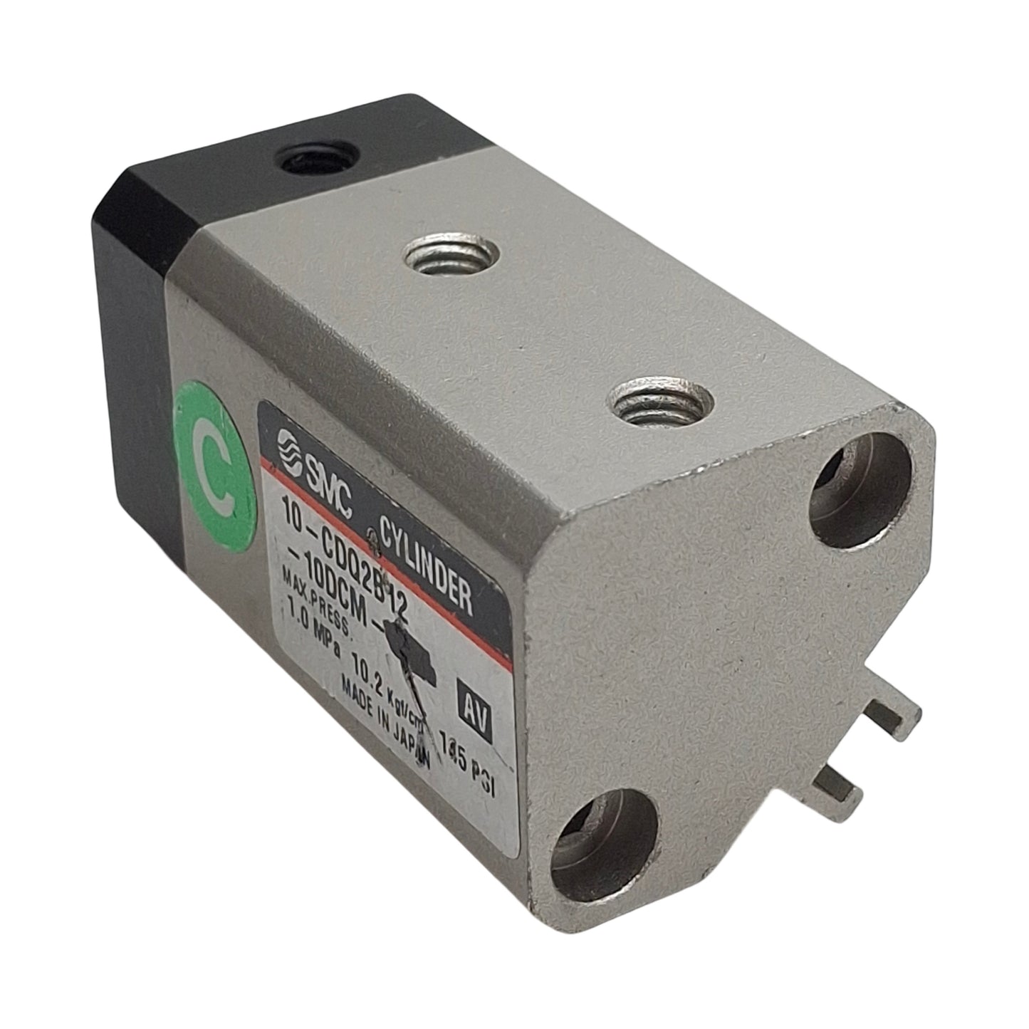 Used SMC 10-CDQ2B12-10DCM Compact Cylinder, ø12mm Bore, 10mm Stroke, M5 x 0.8, 1.0MPa
