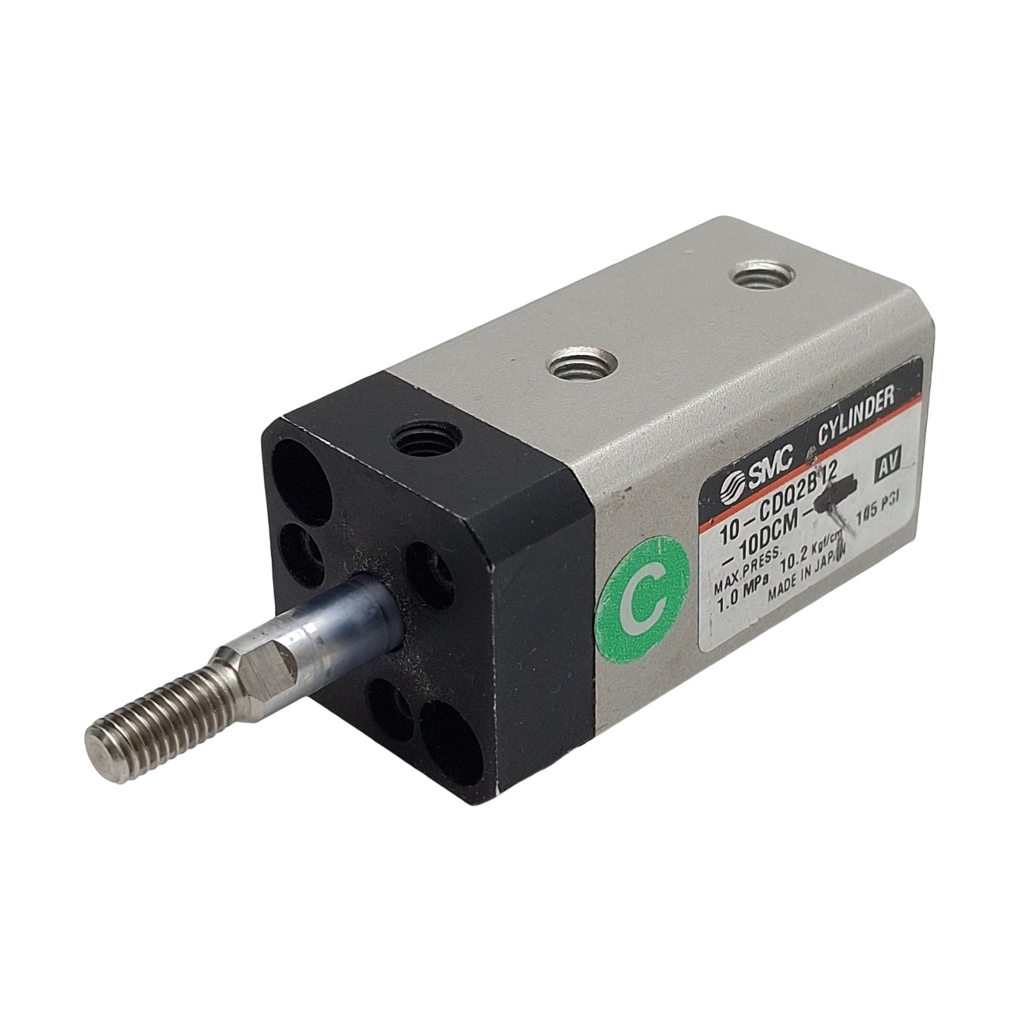 Used SMC 10-CDQ2B12-10DCM Compact Cylinder, ø12mm Bore, 10mm Stroke, M5 x 0.8, 1.0MPa