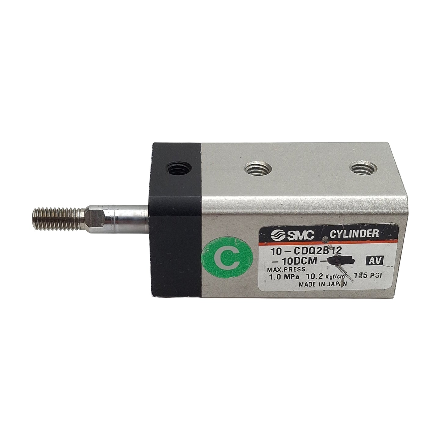 Used SMC 10-CDQ2B12-10DCM Compact Cylinder, ø12mm Bore, 10mm Stroke, M5 x 0.8, 1.0MPa