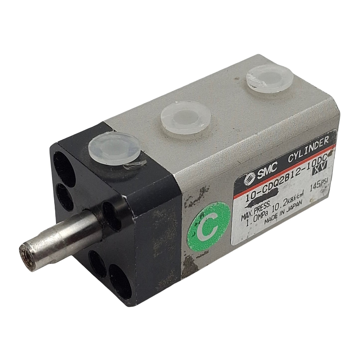 Used SMC 10-CDQ2B12-10DC Compact Cylinder, ø12mm Bore, 10mm Stroke, M5 x 0.8, 1.0MPa