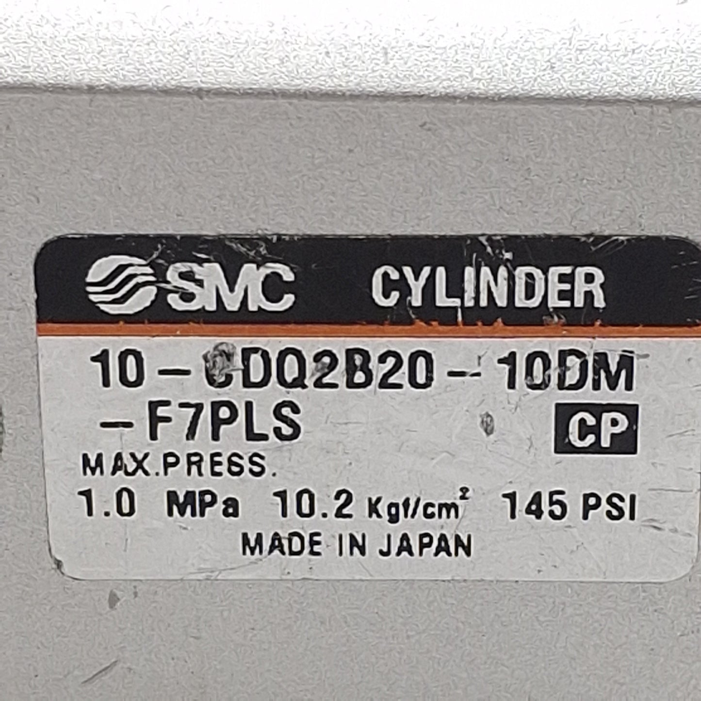 Used SMC 10-CDQ2B20-10DM-F7PLS Compact Cylinder, ø20mm Bore, 10mm Stroke, M5, 1.0MPa