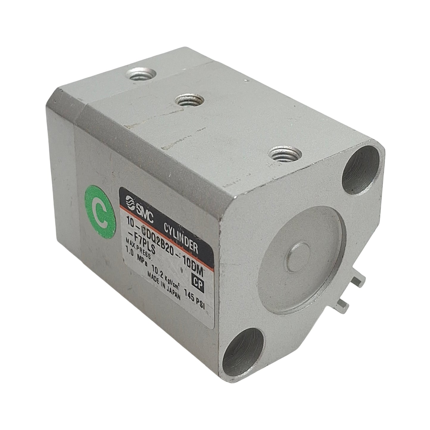 Used SMC 10-CDQ2B20-10DM-F7PLS Compact Cylinder, ø20mm Bore, 10mm Stroke, M5, 1.0MPa