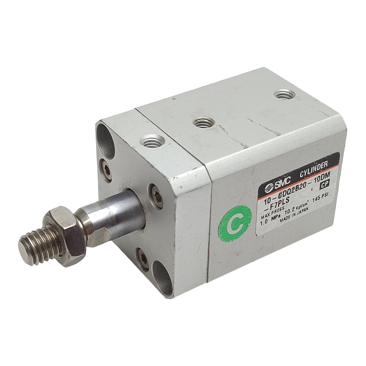 Used SMC 10-CDQ2B20-10DM-F7PLS Compact Cylinder, ø20mm Bore, 10mm Stroke, M5, 1.0MPa