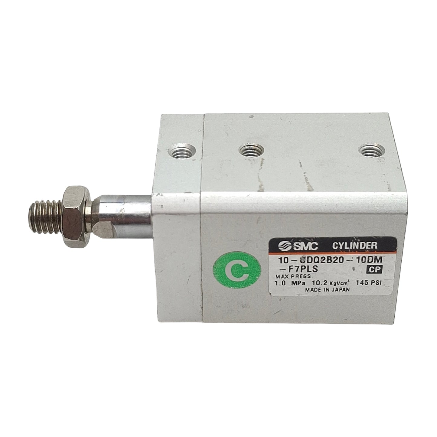 Used SMC 10-CDQ2B20-10DM-F7PLS Compact Cylinder, ø20mm Bore, 10mm Stroke, M5, 1.0MPa