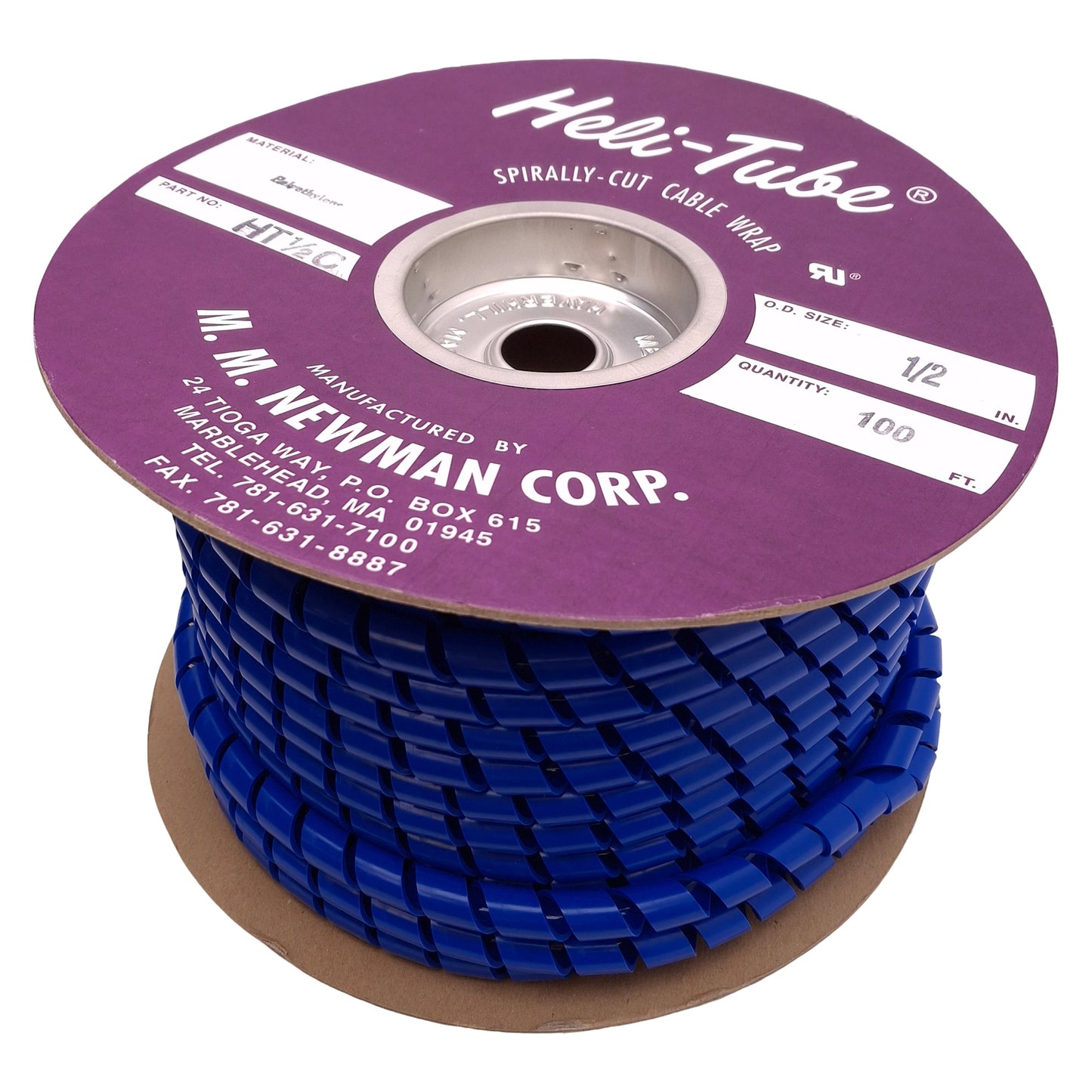 New MM Newman HT1/2C Spiral Wrap ø1/2in OD, 100ft Length, 0.062in Wall Thickness