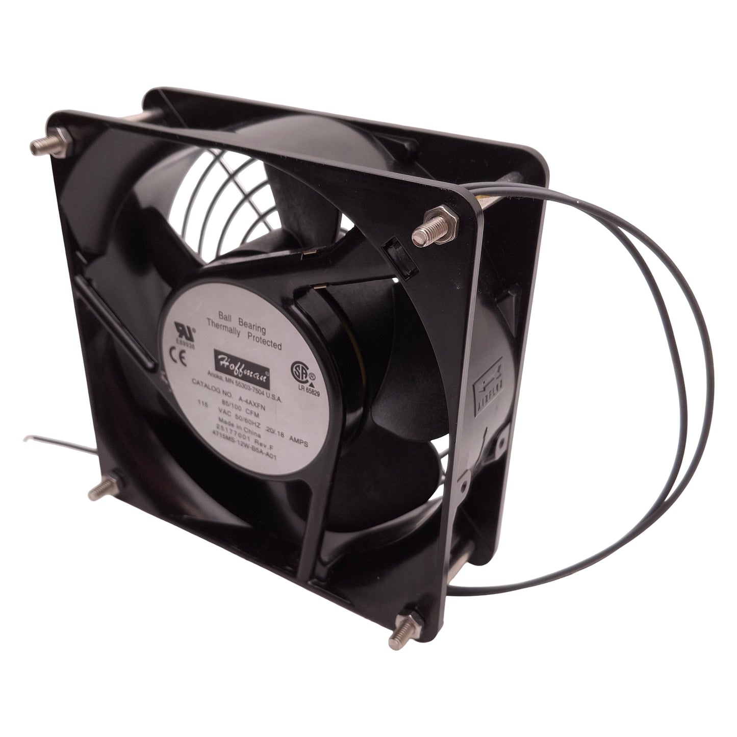 Used Hoffman A-4XFN Standard Square Axial Fan 115VAC, 0.20A, 100CFM Air Flow