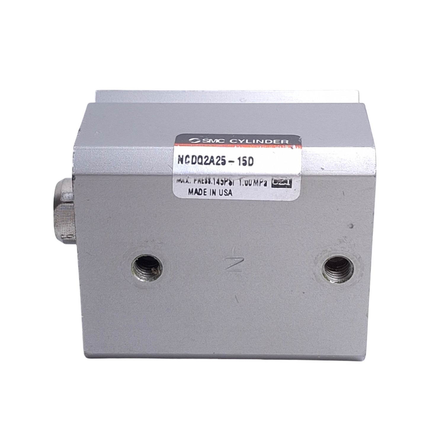 Used SMC NCDQ2A25-15D Pneumatic Cylinder, ø25mm Bore, 15mm Stroke, M5 x 0.8 Ports