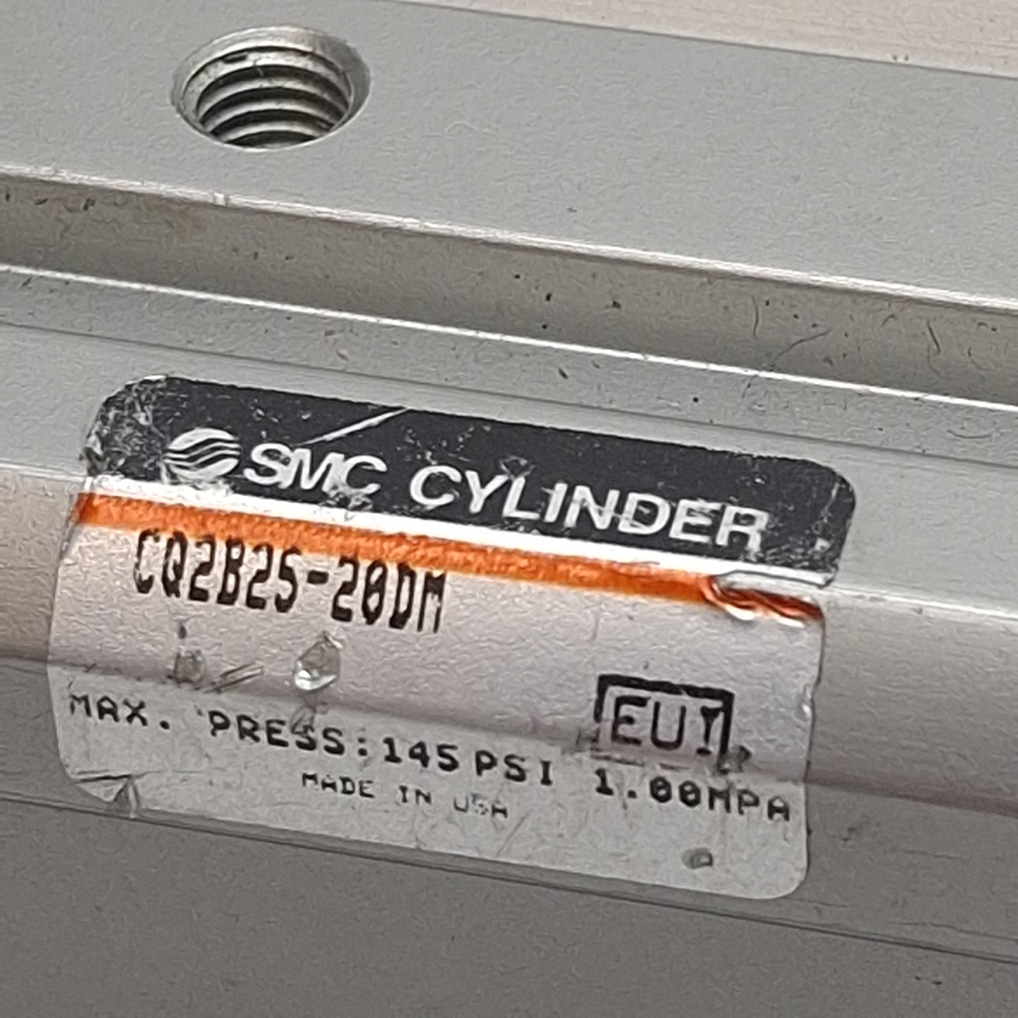Used SMC CQ2B25-20DM Compact Cylinder, ø25mm Bore, 20mm Stroke, M5 x 0.8, 1.0MPa