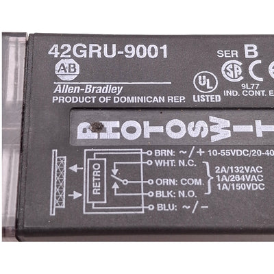 Used Allen Bradley 42GRU-9001 Photoelectric Sensor 10-55VDC/20-40VAC, SPDT, 9100mm