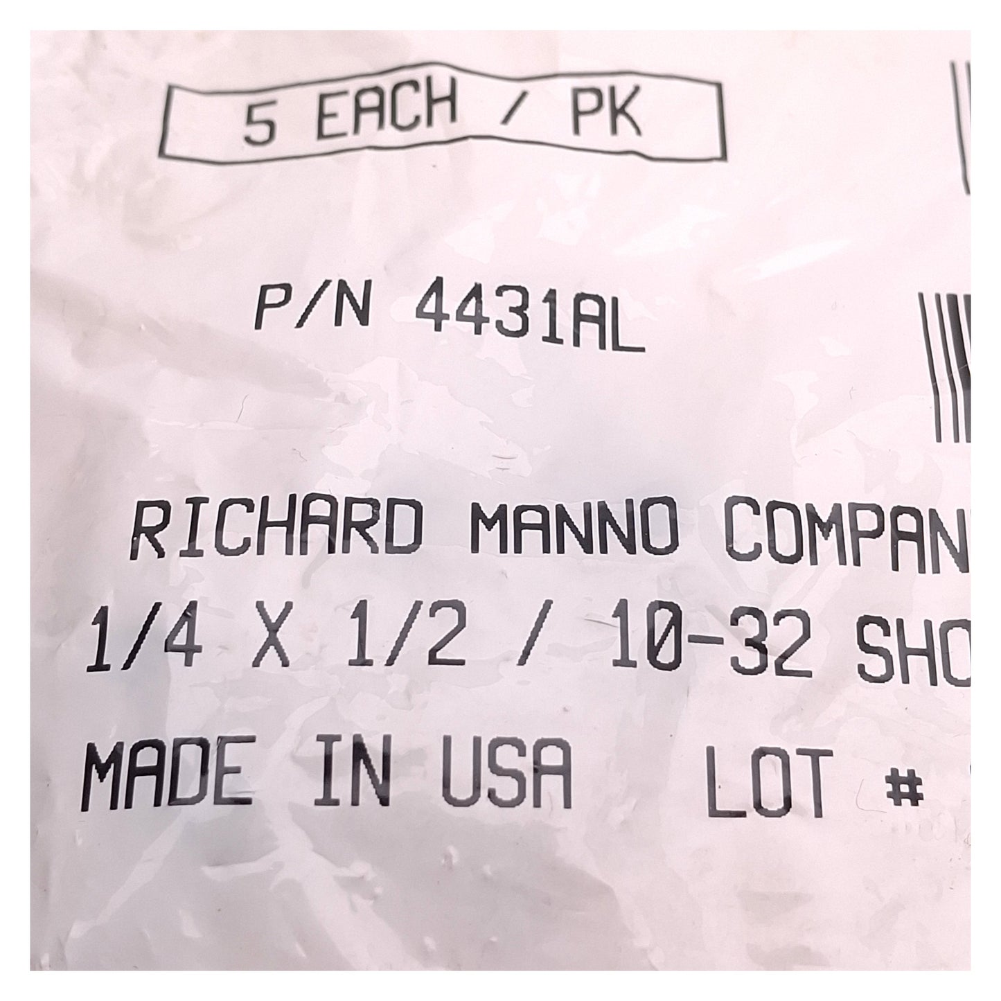 New Lot of 25 Richard Manno 4431AL Shoulder Screw ø1/4" x 1/2", #10-32 Thread