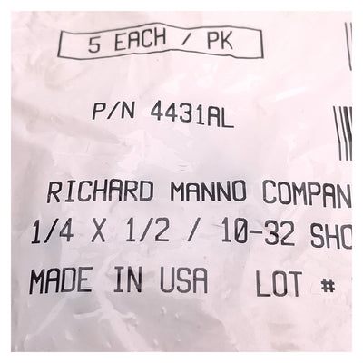 New Lot of 25 Richard Manno 4431AL Shoulder Screw ø1/4" x 1/2", #10-32 Thread