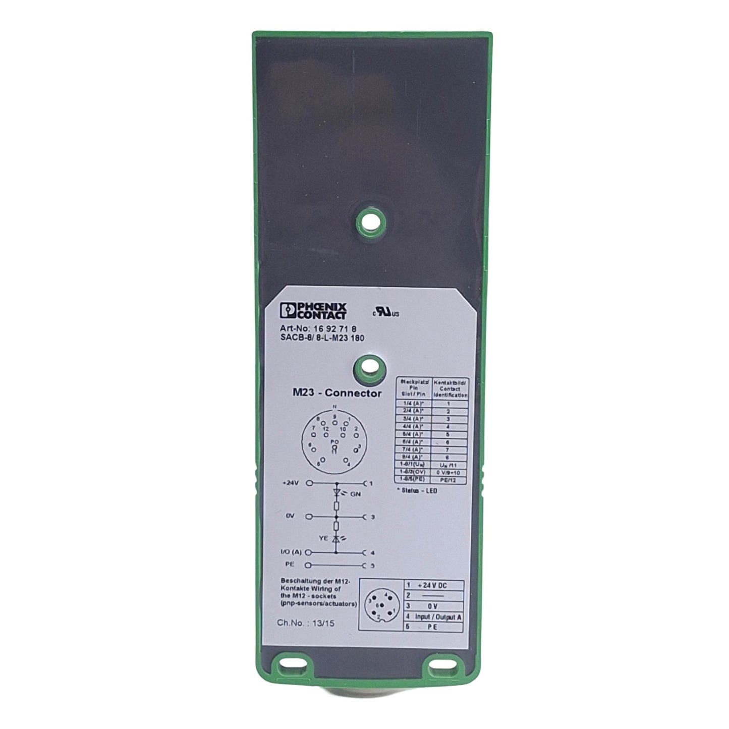 New Phoenix Contact SACB-8/ 8L-M23 180 Distributor Box, M12 Sockets to M23 12-Pin