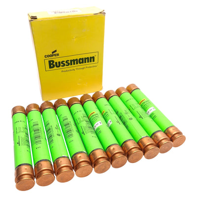 New Lot of 10 Bussmann FRS-R-30 Time-Delay Fuses, Dual Element, 600VAC, 300VDC, 30A