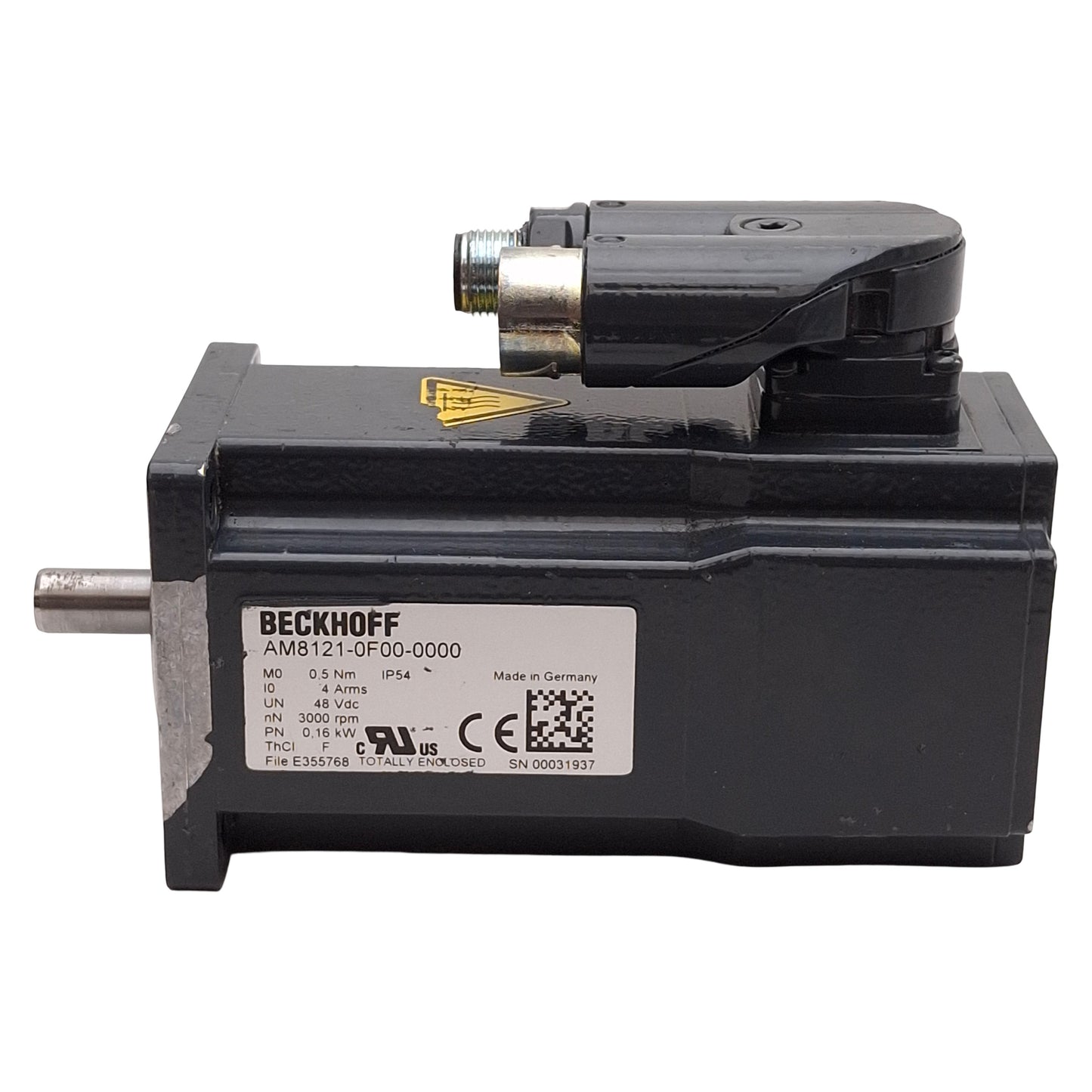 Used Beckhoff AM8121-0F00-0000 Servo Motor 0.16kW 48VDC 4A 3000rpm 0.5Nm, 58mm Flange