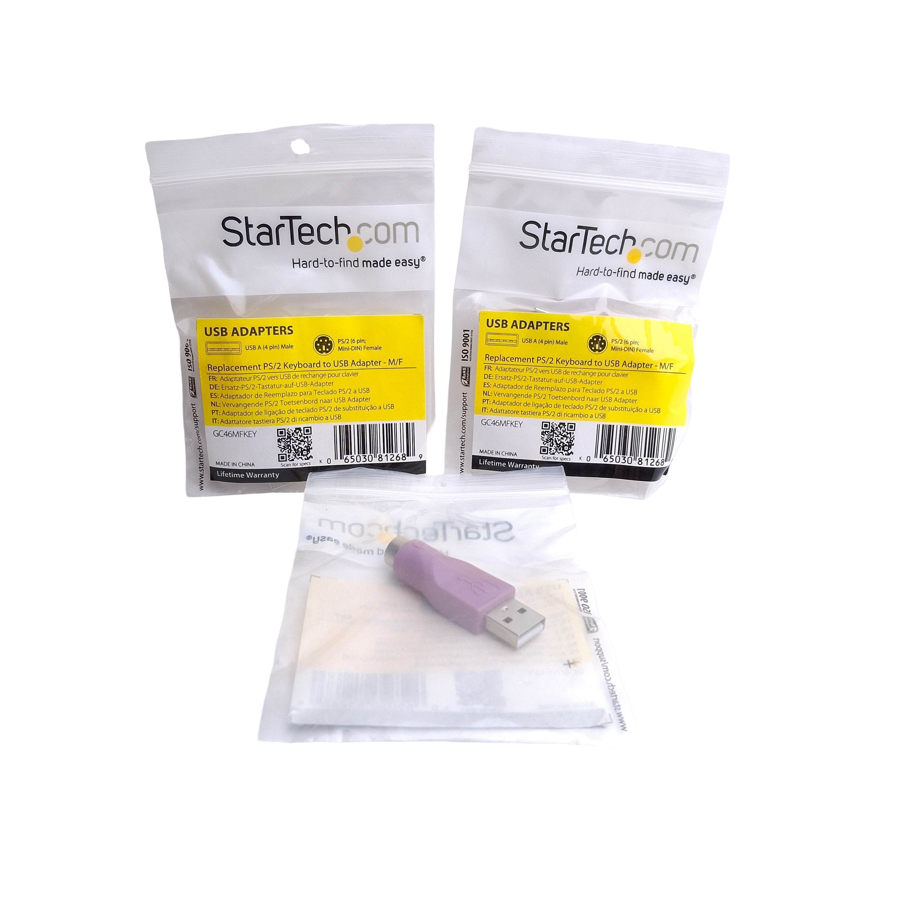 Lot of 3 Startech GC46MFKEY Replacement PS/2 to USB Keyboard Adapter ...