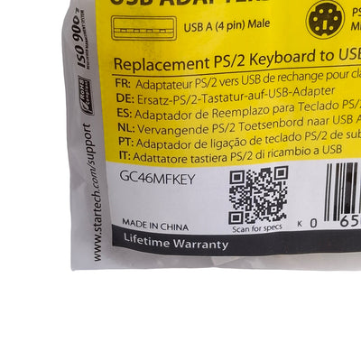 New Lot of 3 Startech GC46MFKEY Replacement PS/2 to USB Keyboard Adapter