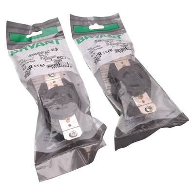 New Lot of 2 Bryant 70520FR Locking Receptacle 125V 20A, #8-14 AWG, NEMA L5-20