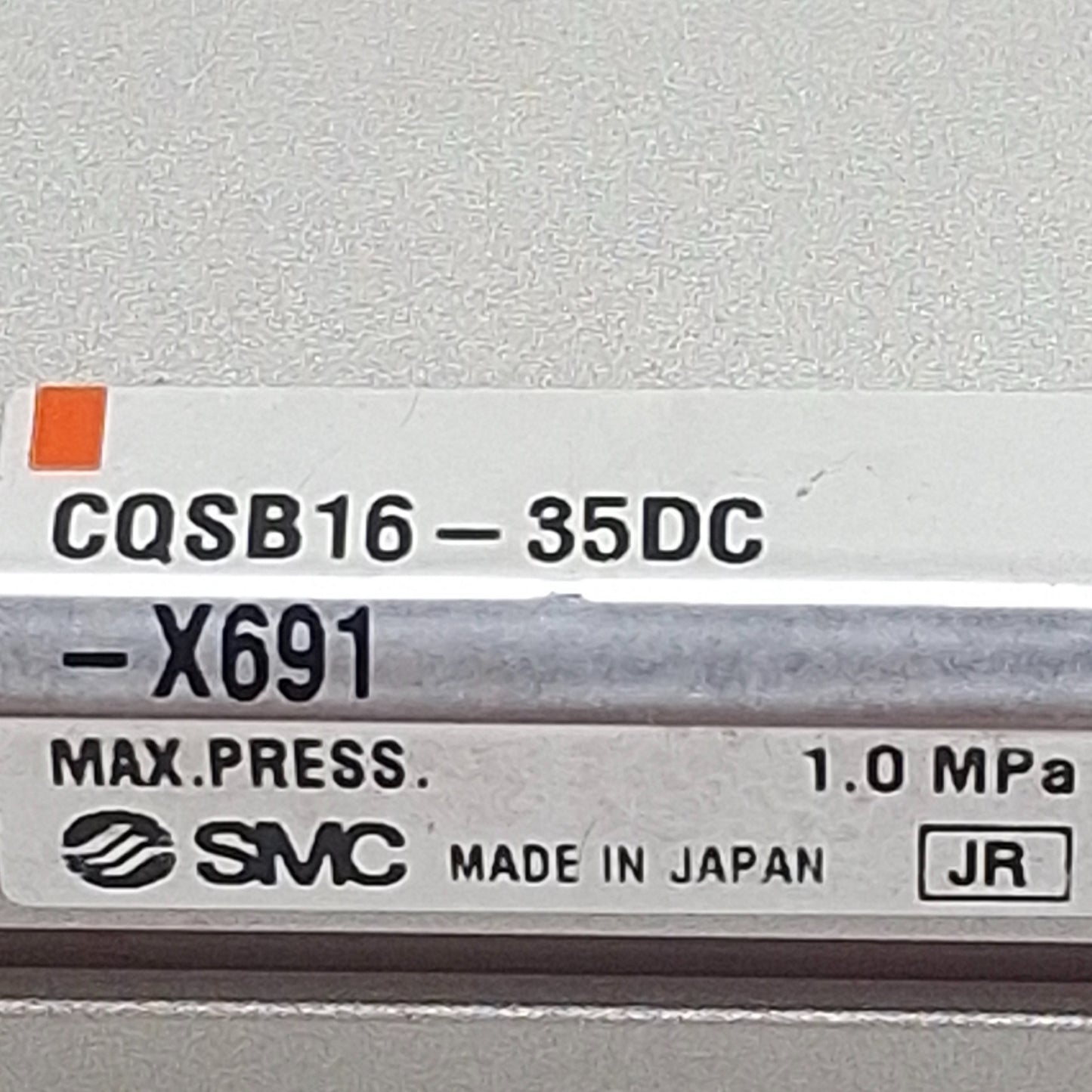 Used SMC CQSB16-35DC-X691 Compact Cylinder, ø16mm Bore, 35mm Stroke, M5 x 0.8, 1.0MPa
