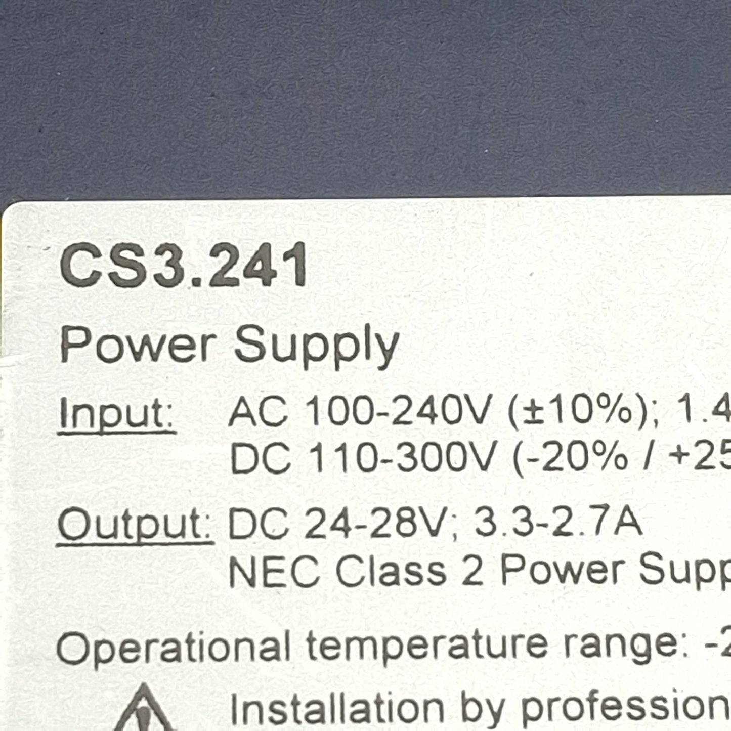 Used Puls CS3.241 Dimension Power Supply, 240VAC/300VDC In, 3.3-2.7A 24-48VDC Out