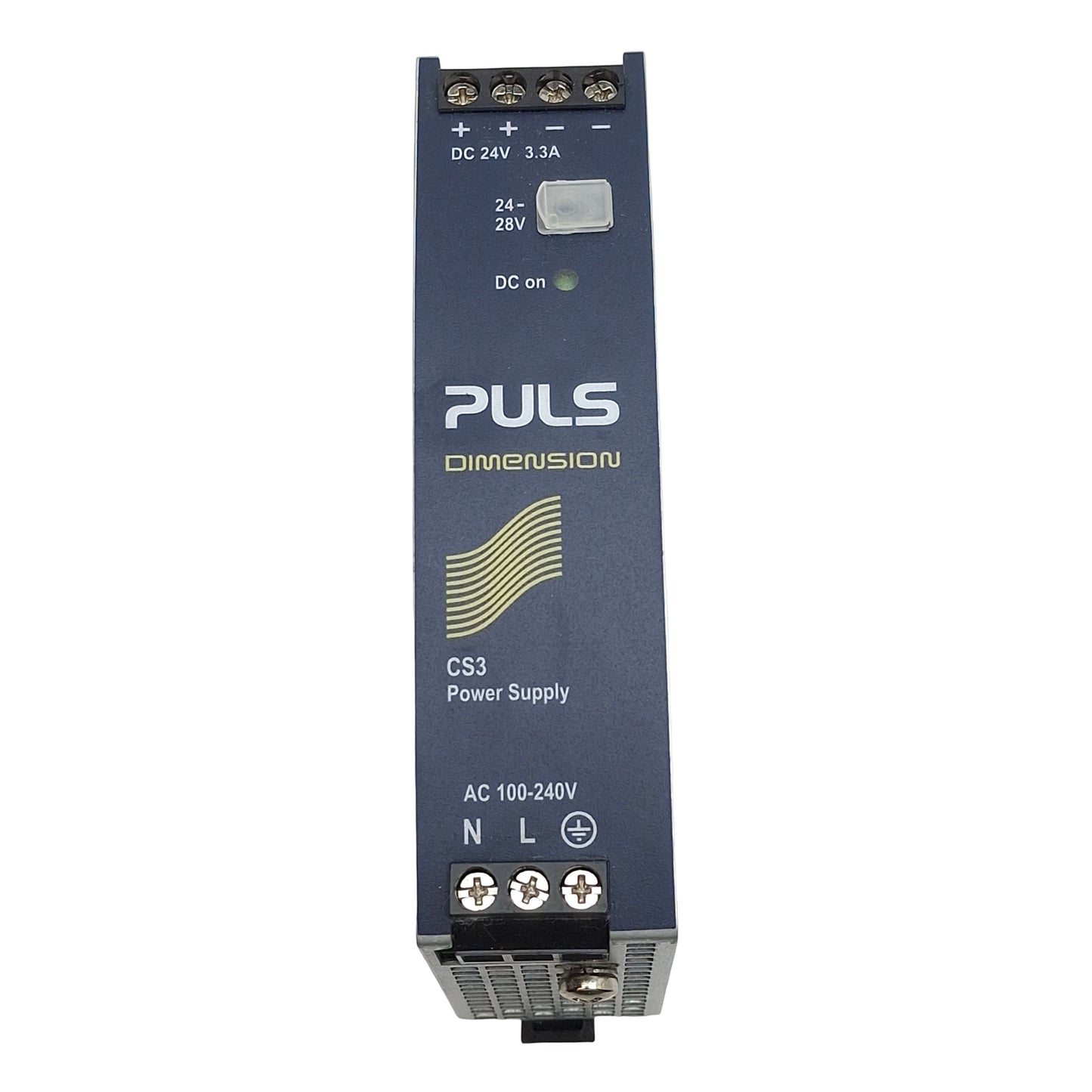 Used Puls CS3.241 Dimension Power Supply, 240VAC/300VDC In, 3.3-2.7A 24-48VDC Out