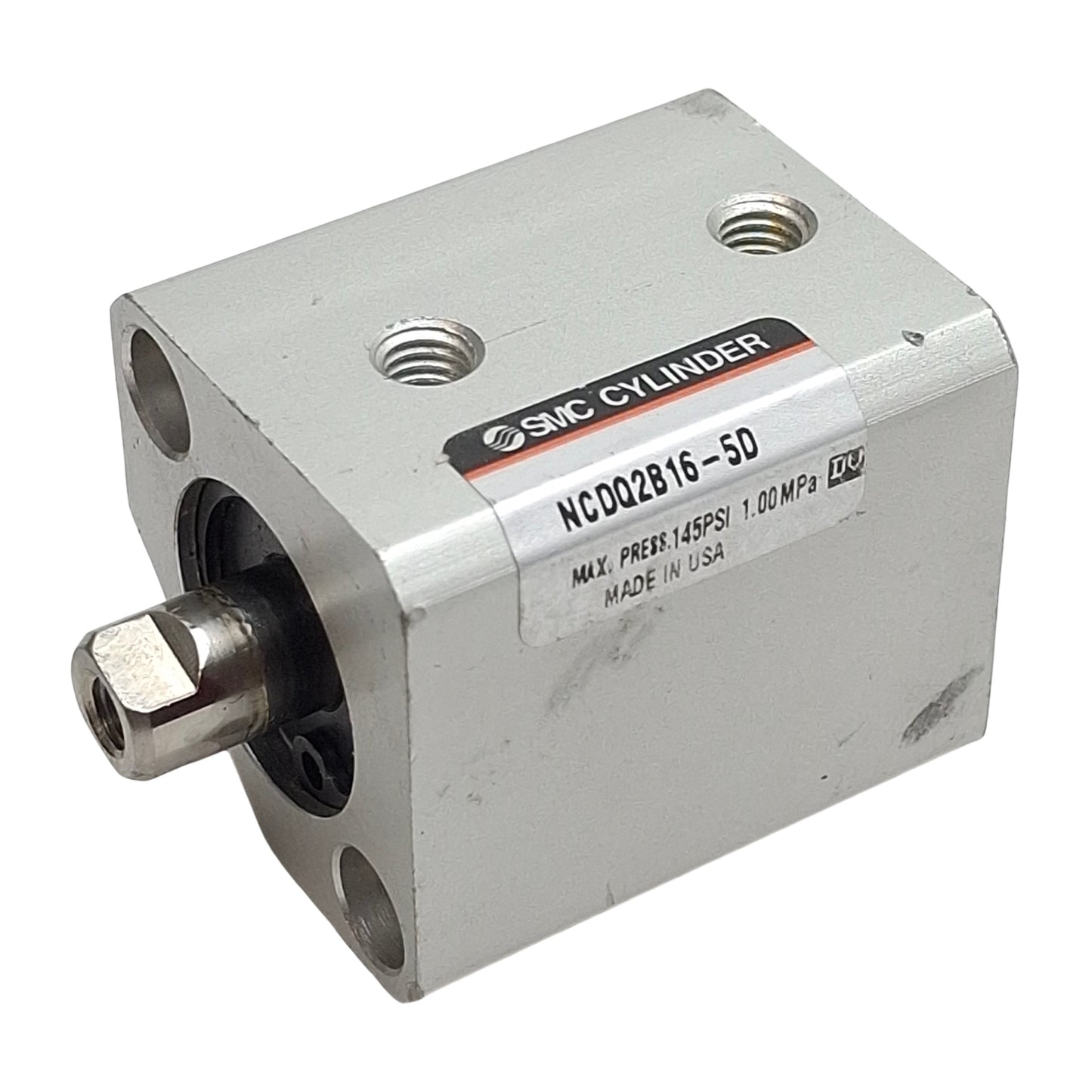 Used SMC NCDQ2B16-5D Compact Cylinder, ø16mm Bore, 5mm Stroke, M5 x 0.8, 1.0MPa
