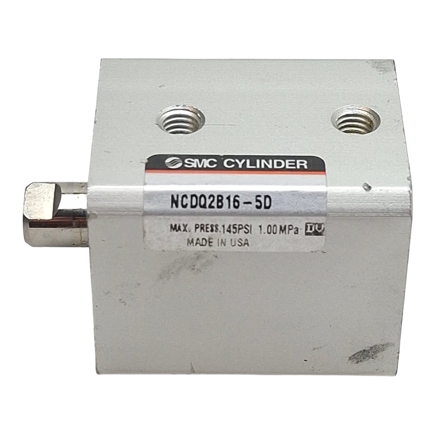 Used SMC NCDQ2B16-5D Compact Cylinder, ø16mm Bore, 5mm Stroke, M5 x 0.8, 1.0MPa