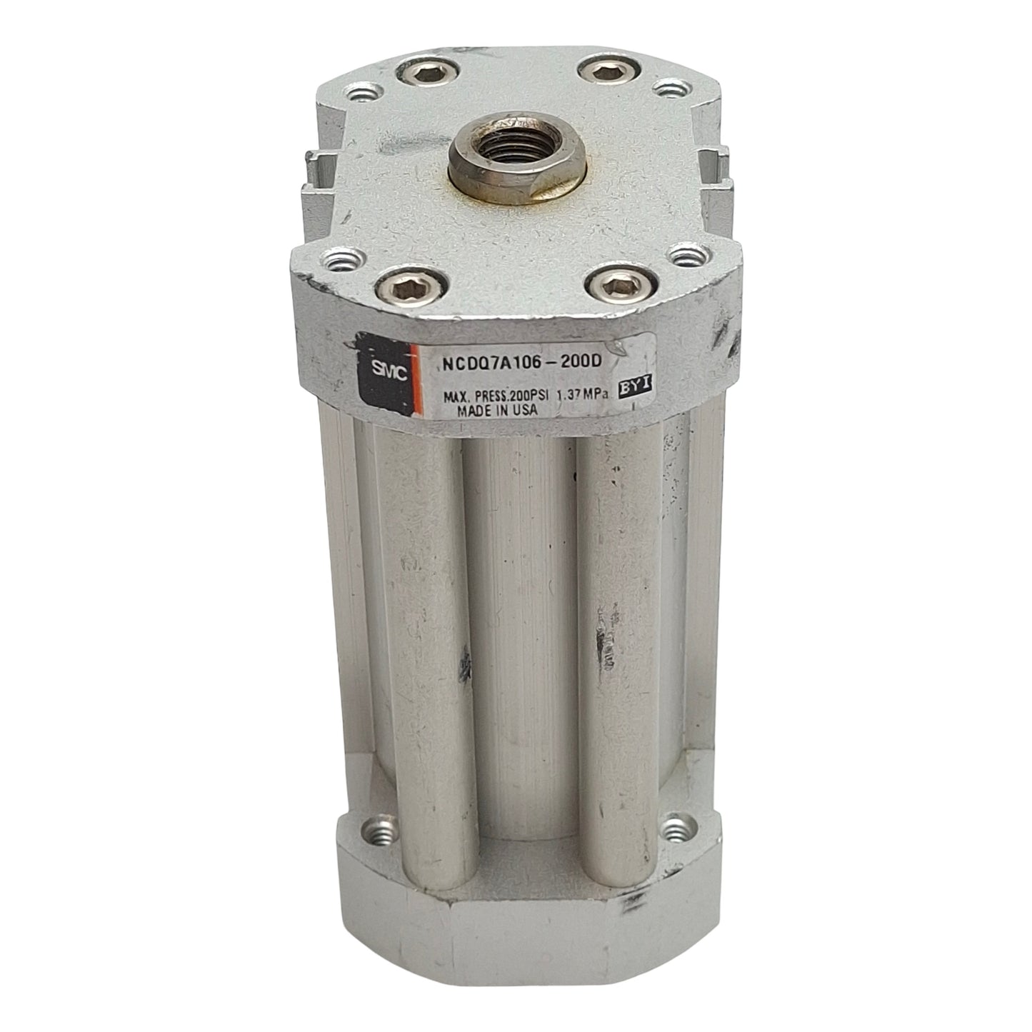 Used SMC NCDQ7A106-200D Compact Cylinder ø1-1/16in Bore, 2in Stroke, 1/8in NPT 200psi