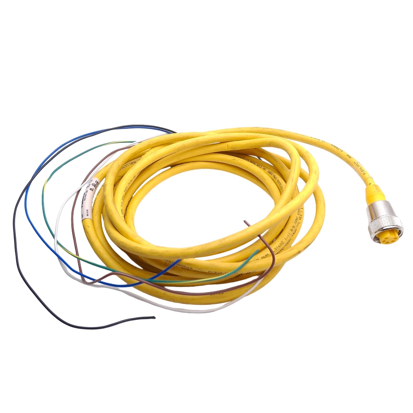 Used Turck RKM 50-5M Single Ended Cordset 7/8" 5-Pin Female to Flying Leads, 4.25m