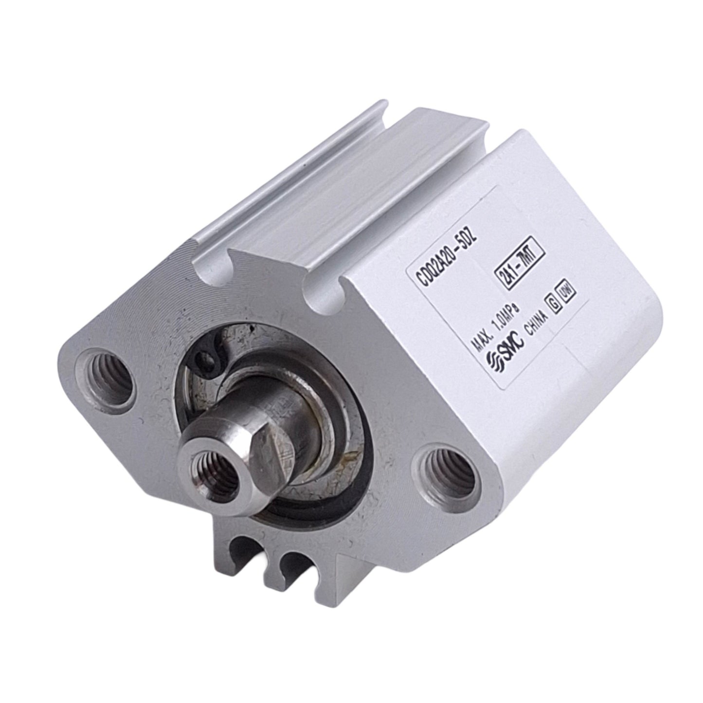 Used SMC CDQ2A20-5DZ Pneumatic Cylinder, ø20mm Bore, 5mm Stroke, M5 x 0.8, 1.0MPa Max