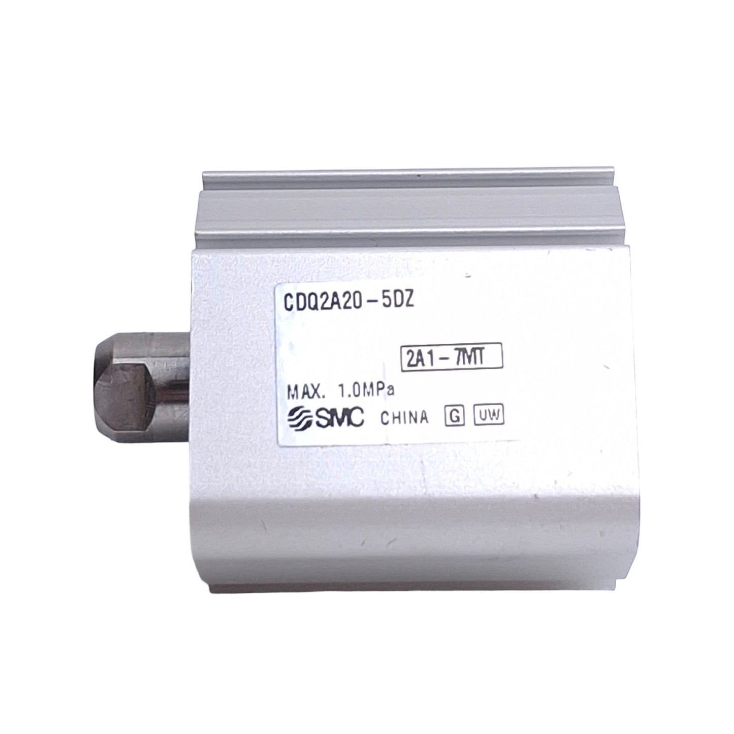 Used SMC CDQ2A20-5DZ Pneumatic Cylinder, ø20mm Bore, 5mm Stroke, M5 x 0.8, 1.0MPa Max