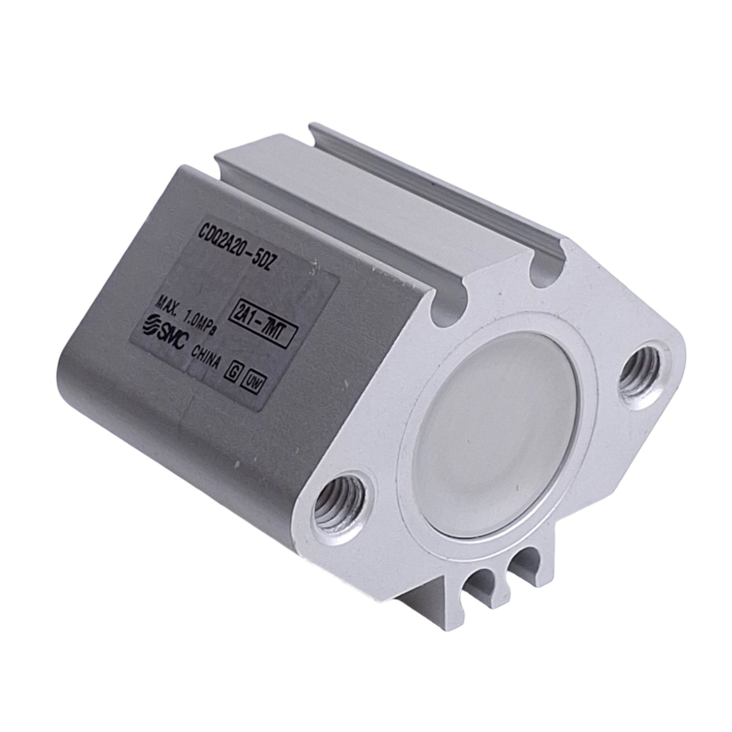 Used SMC CDQ2A20-5DZ Pneumatic Cylinder, ø20mm Bore, 5mm Stroke, M5 x 0.8, 1.0MPa Max