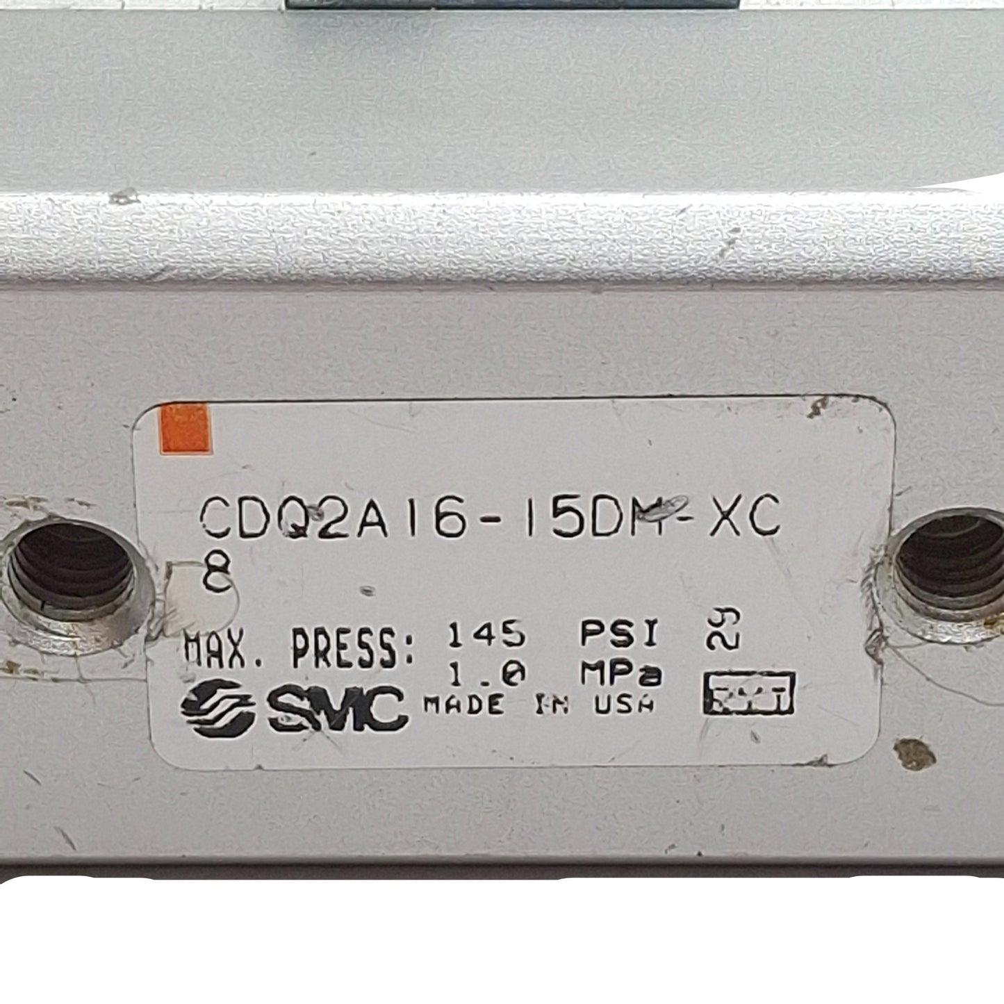 Used SMC CDQ2A16-15DM-XC8 Pneumatic Cylinder, ø16mm Bore, 15mm Stroke, M5x0.8, 1.0MPa