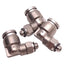 Used Lot of 3 SMC KQG2L07-32 Push-Fit Elbow Fitting ø1/4" Tube OD, 10-32UNF Thread