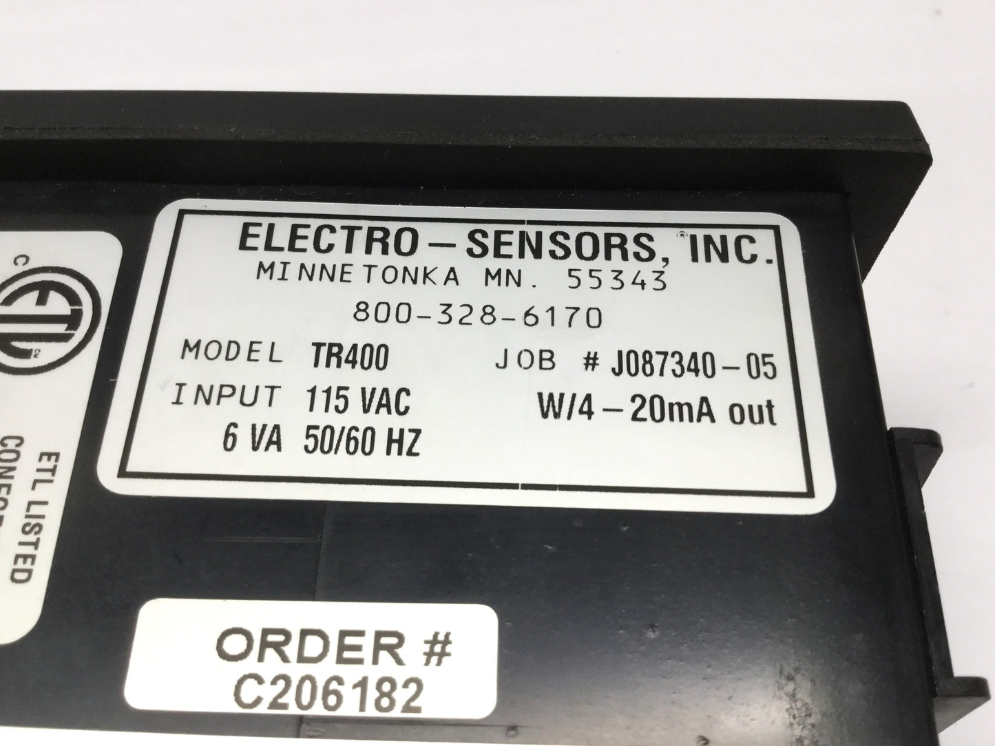 New – Open box Electro Sensors TR400 Digital Ratemeter, 0.01Hz-4kHz, 115VAC, 4-20mA Output