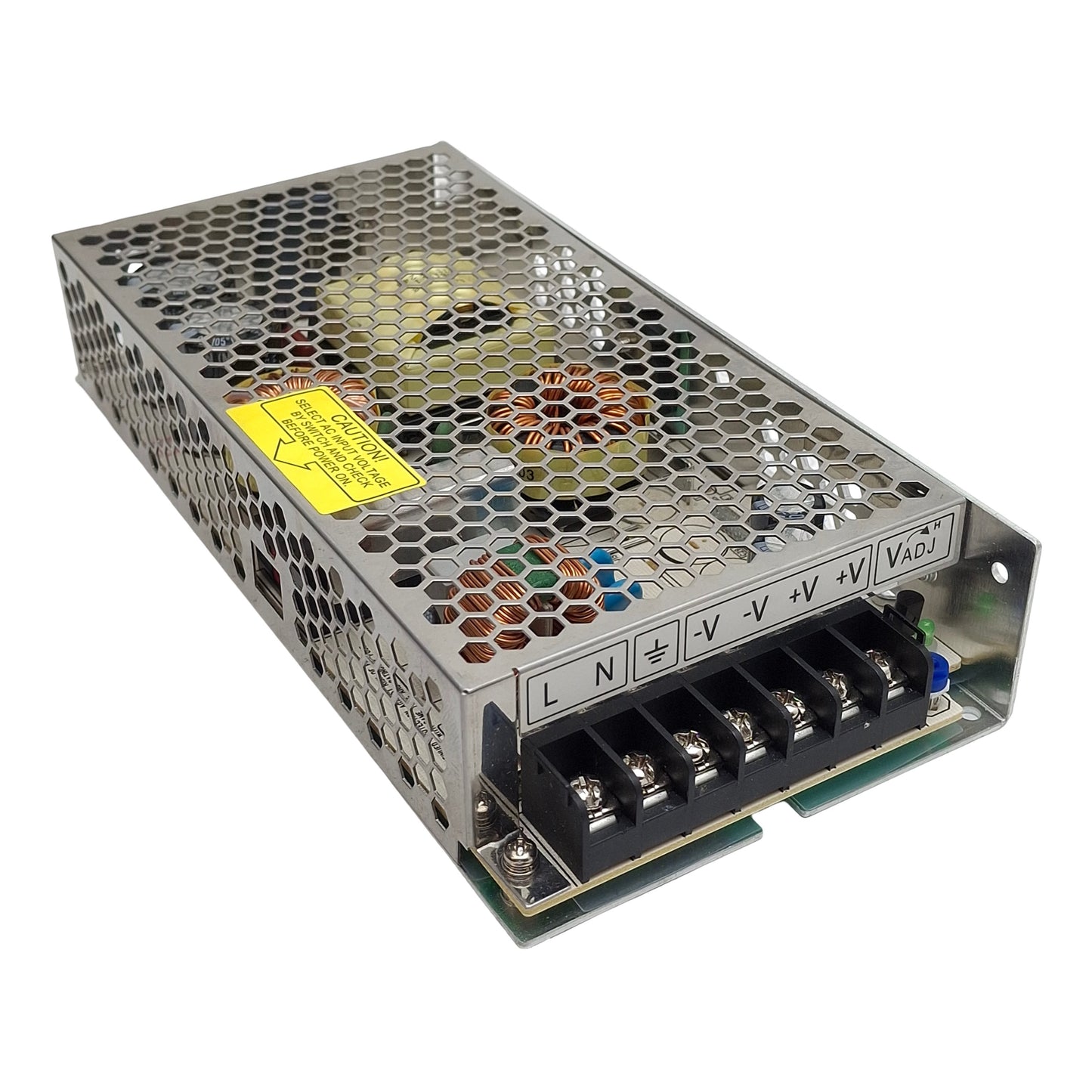 Used TDK-Lambda LS150-12 Power Supply, 120/240VAC In, 12.5A 12VDC Out, DIN Rail
